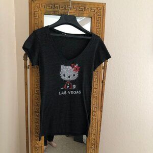 short sleeve tee - SPARKLY FACE AND LETTERING - LAS VEGAS!